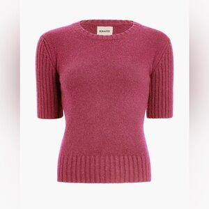 KHAITE MIA Cashmere Short Sleeve Sweater